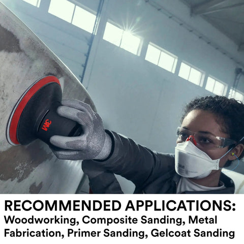 Person using Xtract Net Discs 6 Inch 710W Sanding Discs Pack Of 50 Dust Free Hook And Loop for composite sanding