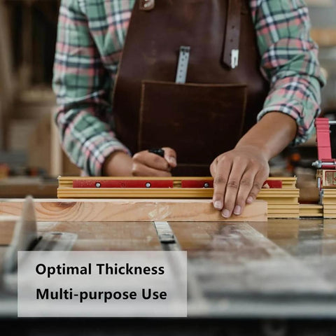 Person using heavy duty double sided woodworking tape for router templates and CNC projects, installing a wooden piece.