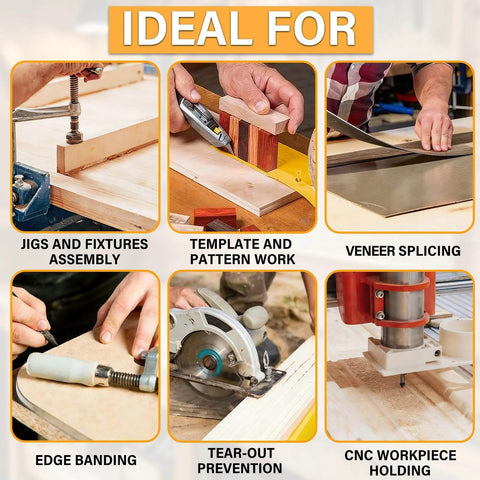 Double Sided Woodworking Tape For Wood Projects, 1 And 2 Inch By 33 Feet, 2 Rolls, No Residue, Removable But It Sticks Like A Champ