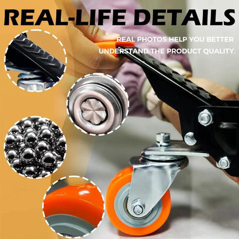 Retractable Workbench Casters Set Of 4 Heavy Duty 700 Lbs Capacity 2.5 Inch Side Mount Swivel Wheels close-up details