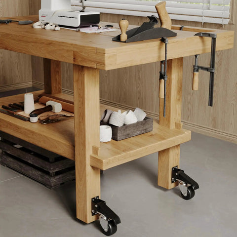 Workbench Casters Kit Heavy Duty Retractable Side Mount Caster Wheels 2.5 Inch Set Of 4 Supports Up To 700 Lbs Each Stepdown Castors