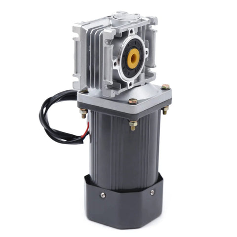 Front view of a 110V 120W Worm Gear Reducer with 14 mm shaft size, 11 lb load capacity for rotary equipment and power transmission.