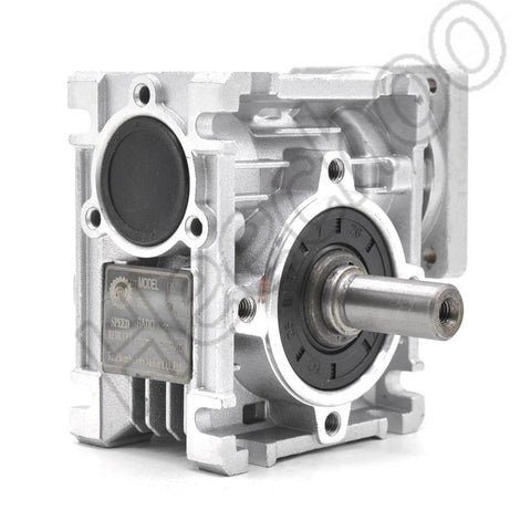 Worm Gear Reducer 53 mm Shaft Size 1-Pack Worm Gear Nema23 Stepper shown in silver housing for industrial systems.