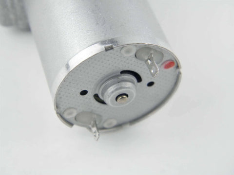Close-up view of a ✝️ Worm Gear Reducer 6 mm Shaft Size 1-Pack 370Wg Worm Gear Electric showing the motor housing and connectors.