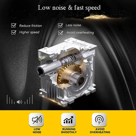 NMRV040 Worm Gear Gearbox Ratio 5:1,18mm Output Shaft, RV40 NMRV-040 Metal Gearheads with low noise and high speed features