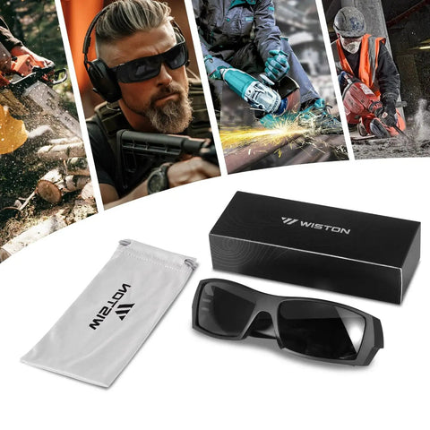 Wraparound Rectangular Sunglasses For Men With UV400 And Z87 Rating Matte Black with case and pouch