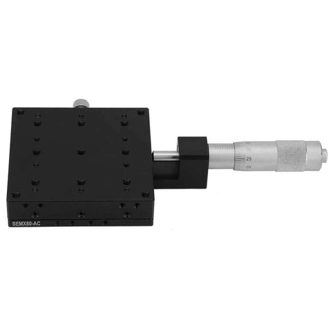 X Axis Manual Precision Linear Stage 80x80mm Micrometer Fine-Tuning Cross Roller Linear Stages Translation Displacement Platform Station