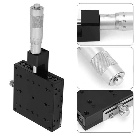 X Axis Manual Precision Linear Stage 80x80mm Micrometer Fine-Tuning Cross Roller Linear Stages Translation Displacement Platform