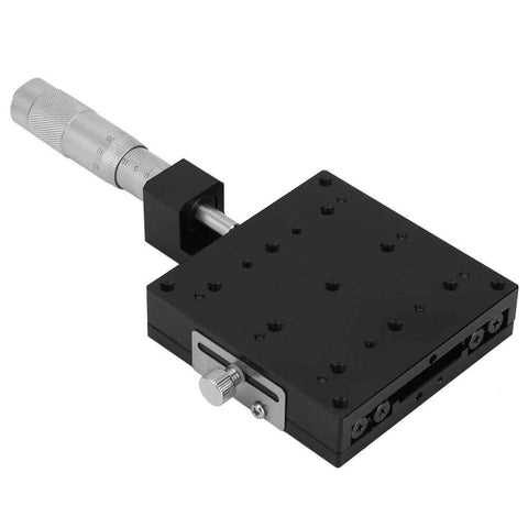 X Axis Manual Precision Linear Stage 80x80mm Micrometer Fine-Tuning Cross Roller Linear Stages Translation Displacement Platform Station Optical Sliding Table