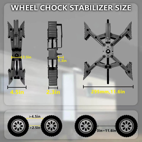 X Shaped Wheel Stabilizer Chocks For Campers And Travel Trailers, Adjustable RV Wheel Chocks With Drill Access, 2 Piece Set