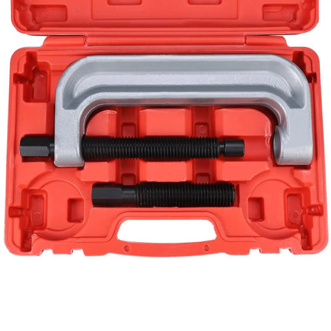 XL Ball Joint C Frame Press Kit for U Joints and Wheel Studs and Brake Anchor Pins With Large Throat Space in open red case