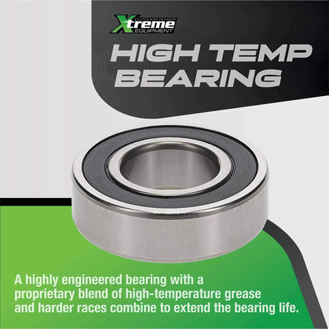 High temp bearing with proprietary grease blend and harder races, Xtreme Outdoor Power Equipment branding visible above.