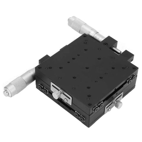 ✝️ Linear Stages, XY axis Manual Fine-Tuning Cross Roller Precision Linear Stages 100 * 100 * 40mm for CNC axis motion, anti-backlash setup