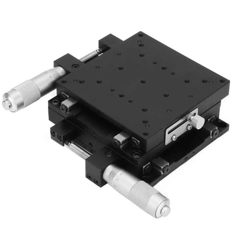 ✝️ Linear Stages, XY axis Manual Fine-Tuning Cross Roller Precision Linear Stages 100 * 100 * 40mm for CNC axis motion, anti-backlash setup