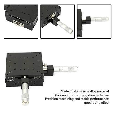 ✝️ XY Linear Stage, Keenso SEMY100-AC Micrometer Manual Precision Linear Translation Stage Displacement Trimming shown from multiple angles