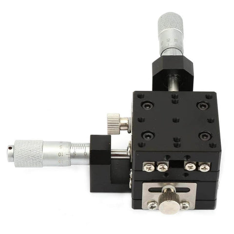 XY Linear Stage, SEMY40-AC Micrometer Manual Precision Linear Translation Stage Displacement Trimming Bearing, 40x40x40mm