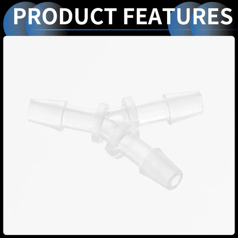 INFINAUTO 1/8 in plastic Y-shaped automotive vacuum tee fittings, translucent, 3-way, 5 pcs