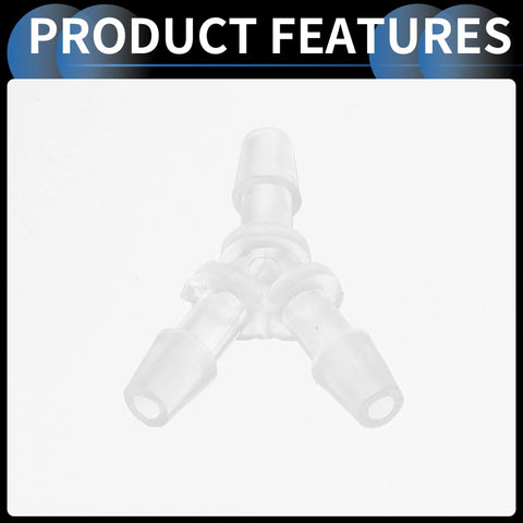 INFINAUTO translucent plastic 1/8 inch Y-shaped vacuum tubing connector, 3-way, 5-pack