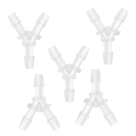 INFINAUTO 1/8" Y-shaped 3-way vacuum line fittings, translucent plastic, 5 pcs