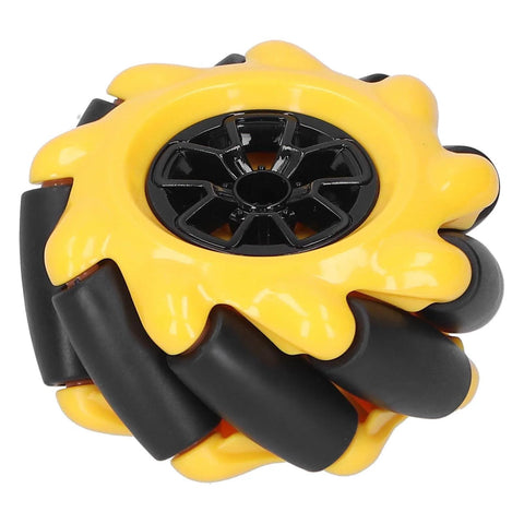 Yellow 60mm High Hideness Mecanum Wheel -Directional Wheel TT Motor Hubs/Connector for Robot Car Kit DIY STEM Toy Parts((2 Pair))
