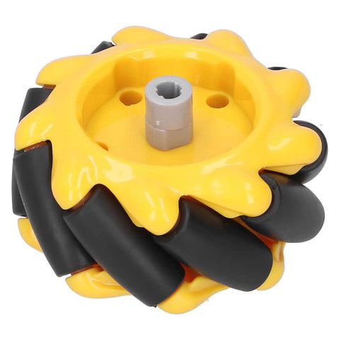 Yellow 60mm High Hideness Mecanum Wheel -Directional Wheel TT Motor Hubs/Connector for Robot Car Kit DIY STEM Toy Parts((2 Pair))