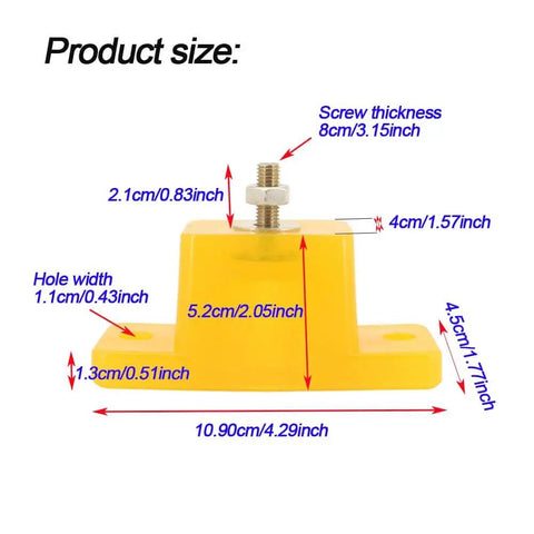 Experience quieter operation with this upgraded anti vibration base pad for outdoor air conditioners, front view with dimensions