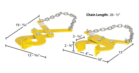 Heavy Duty Double Scissor Pallet Puller For Easy Pallet Moving, 4 Inch Jaw Opening, 5000 Lb Capacity, Built Tough Steel Construction, Yellow