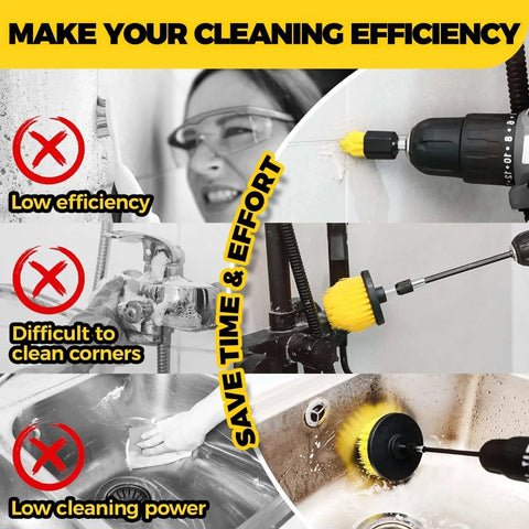 6Pack Drill Brush Power Scrubber Cleaning Brush Extended Long Attachment Set All Purpose for Grout, Tub, Sink Cleaning