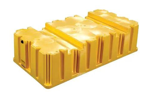 Yellow Beefed Up Heavy Duty Drum Spill Containment Pallet With Drain And Forklift Pockets, 66 Gallon Sump, 4,000 Lb Load Capacity