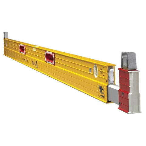 Extendable Plate Level For 6 To 10 Feet With Removable Standoffs And Extra Long Spirit Level For Quick Accurate Measurements Across Irregularities And Laths In Yellow For Tall Walls Doors And Windows Pro Grade Stabila