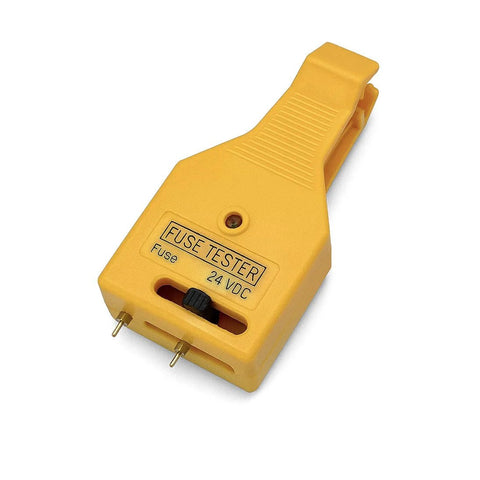 Fuse Tester For 12V And 24V Automotive Systems with Universal ATO ATC ATM and Maxi Blade Fuses LED Indicator in yellow casing