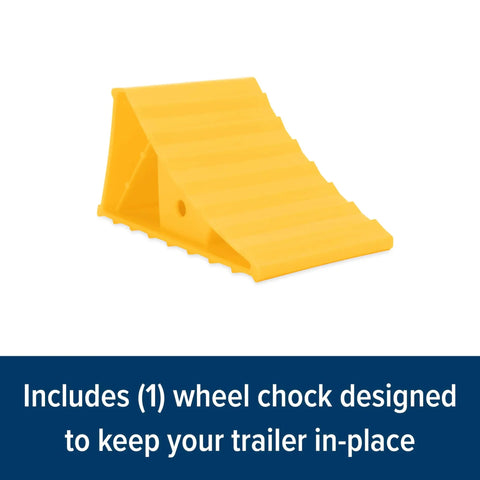Keep Your Travel Trailer Steady With This Heavy Duty Wheel Chock For Trailers And RVs UV Protected Plastic Fits Tires Up To 26 Inches