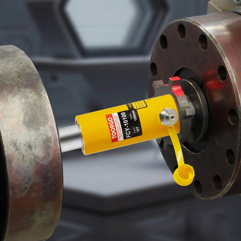 Heavy Duty 10 Ton 4 Inch Stroke Porta Power Single Acting Hydraulic Lifting Cylinder Jack for Shipbuilding Machinery and Industry with Auto Retract Yellow by Dooroom installed in machinery