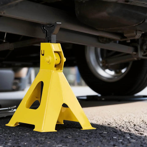 Low Profile Floor Jack 2 Ton With Stands By VEVOR Beefy Workhorse Hydraulic Trolley Car Lift under vehicle, yellow steel stand