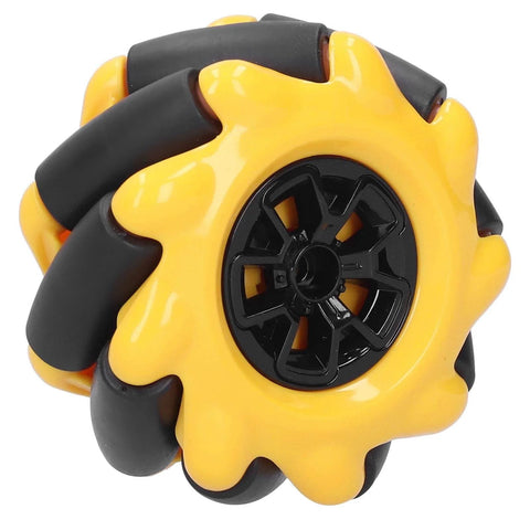 Yellow 60mm High Hideness Mecanum Wheel -Directional Wheel TT Motor Hubs/Connector for Robot Car Kit DIY STEM Toy Parts(2 Pair)