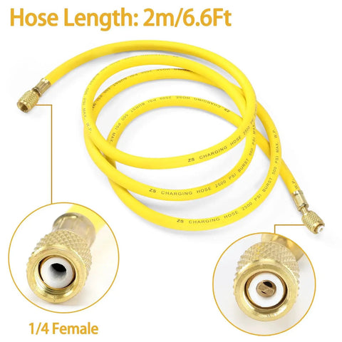 Yellow hose from Nitrogen Regulator Kit With A 78.7 Inch Hose For Safe Tank Distance In Soldering And Welding Projects Dual Gauges