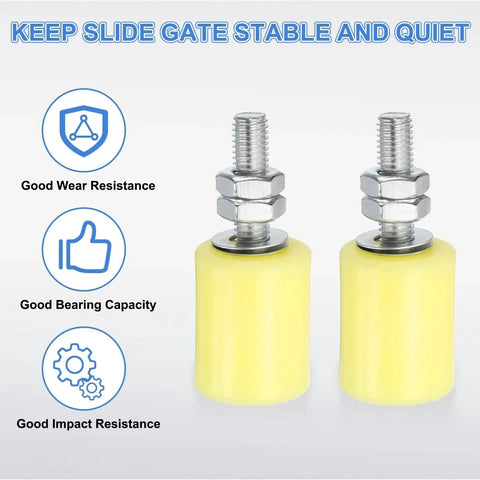 8 Pcs Slide Gate Guide Roller Set With 32 Millimeter Nylon Rollers And M10 Threaded Studs 38 To 48 Millimeter Gate Support