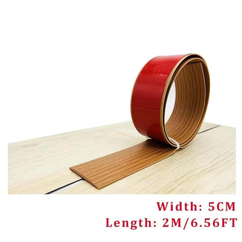 Self Adhesive Flat Floor Transition Strip, PVC Laminate Floor Strip Carpet Transition Strip Floor Threshold Divider Strips, 5CM Yellow Oak
