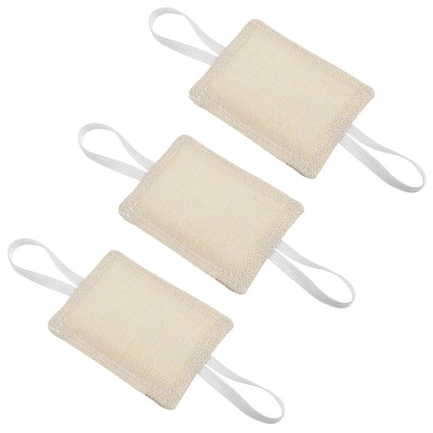 Three yellow 9x7cm Quiet Close Door Latch Covers Cushioned Pads With Elastic Straps For Noise Reduction And Baby Safety Kid-Friendly Padded Door Silencers