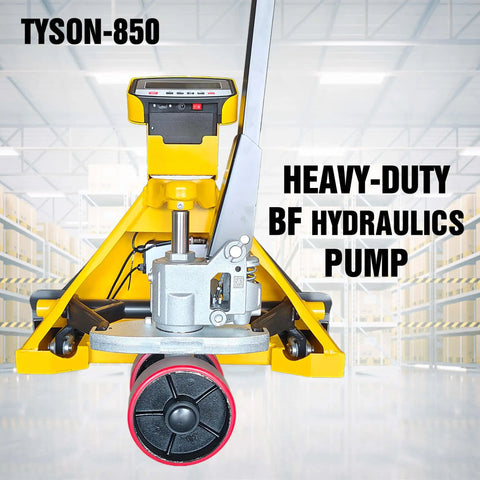 Heavy Duty Pallet Jack With Built In Digital Scale 5500 LB Capacity 27 Inch By 48 Inch Forklift Style Pallet Truck