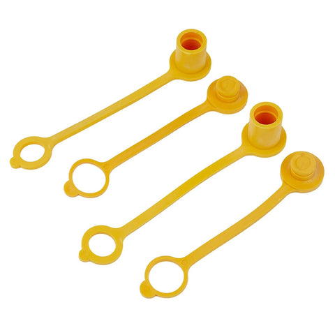4 Pack 16mm Quick Connect Dust Cap And Plug Set For Propane And Natural Gas Lines, Durable Yellow Rubber Covers