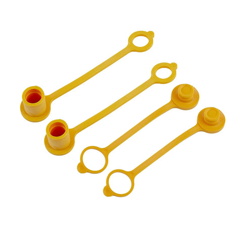 4 Pack 16mm Quick Connect Dust Cap And Plug Set For Propane And Natural Gas Lines, Durable Yellow Rubber Dust Covers