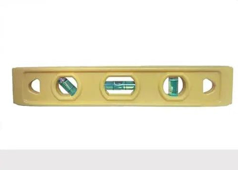 Front view of 9 Inch Speedlite Torpedo Level Yellow Built With High Impact Composite For Tough Jobsite Use Non Conductive Design Makes It A Handy Third Hand For Electricians And Pro DIYers Swanson Tool TL011