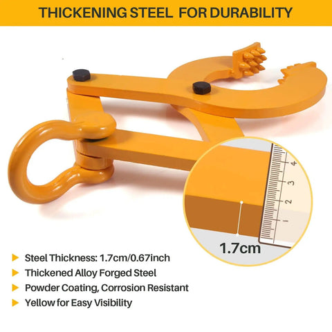 Heavy Duty Pallet Puller Clamp 1T 2204Lbs Steel Pallet Jack Puller With 5 Inch Jaw Opening featuring thick steel alloy body