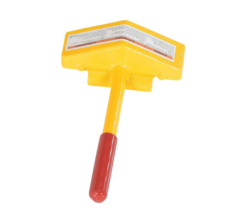 Steel Single Rail Chock With Handle For Keeping Railroad Cars From Moving All Welded Steel Construction Bright Yellow Finish