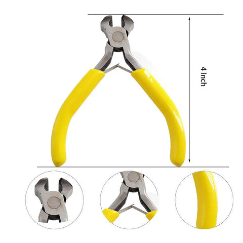 Yellow-handled pliers from 252-Piece Zipper Repair Kit With Replacement Zippers And Pulls For Luggage Bags Jackets And Outdoor Gear By Meikeer