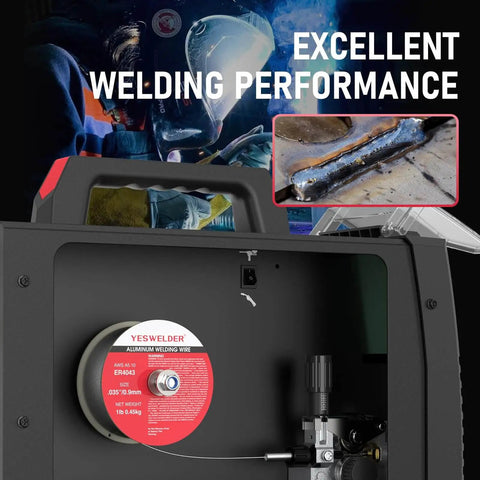 Pro Grade ER4043 Aluminum MIG Welding Wire For Aluminum Alloys 035 Inch Diameter 1 Pound Spool in welding machine setup