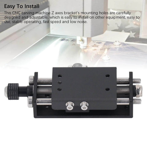 Close-up of Z Axis Screw Slide Table Linear Actuator with mounting holes for engraving machines and CNC routers.