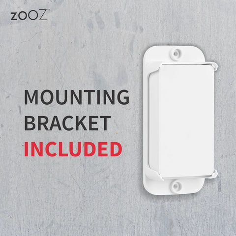 Zooz mounting bracket included for Z-Wave temperature and humidity sensor, white wall plate with screws