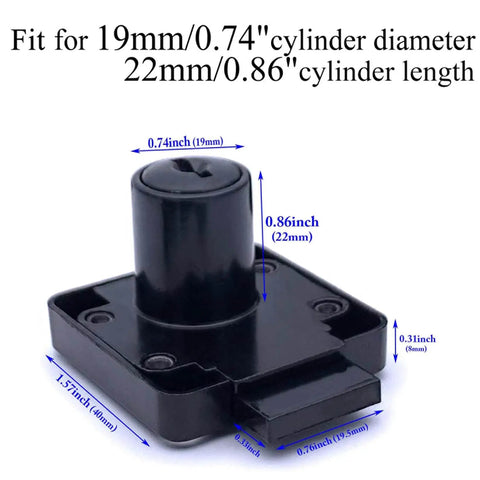 Zinc Alloy Office Desk Drawer Locks For Cabinets And File Cabinets Keyed Alike Cam Lock Cylinders 19mm Diameter 22mm Length